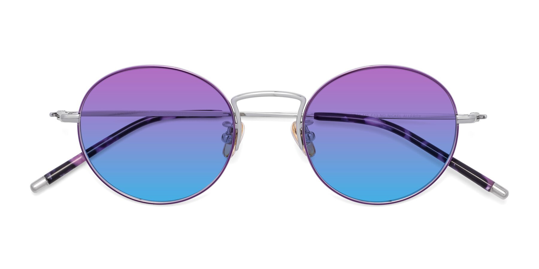 Folded Front of 80033 in Voilet-Silver with Purple / Blue Gradient Lenses