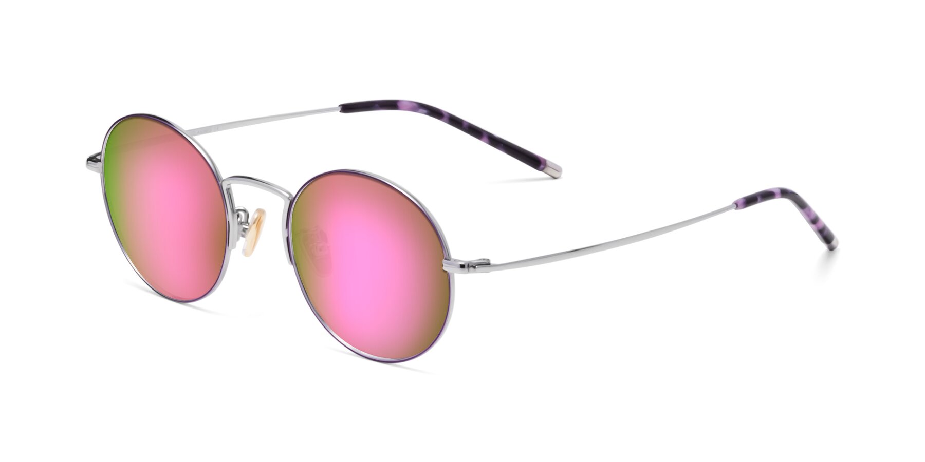 Angle of 80033 in Voilet-Silver with Pink Mirrored Lenses