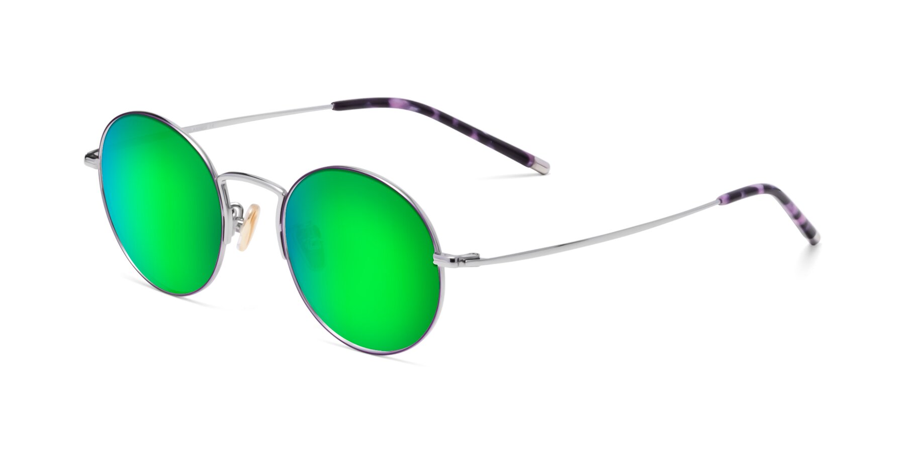Angle of 80033 in Voilet-Silver with Green Mirrored Lenses