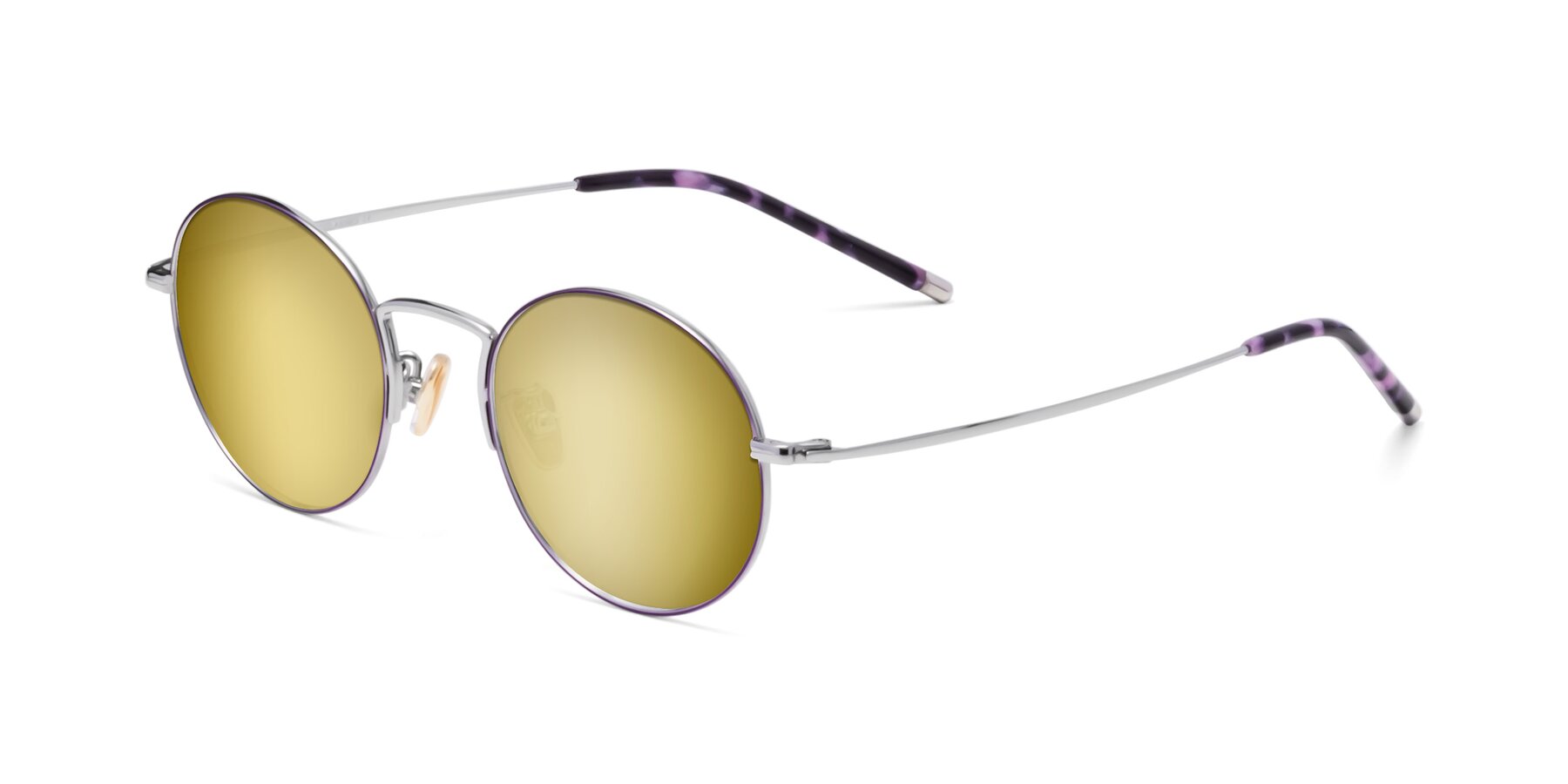 Angle of 80033 in Voilet-Silver with Gold Mirrored Lenses