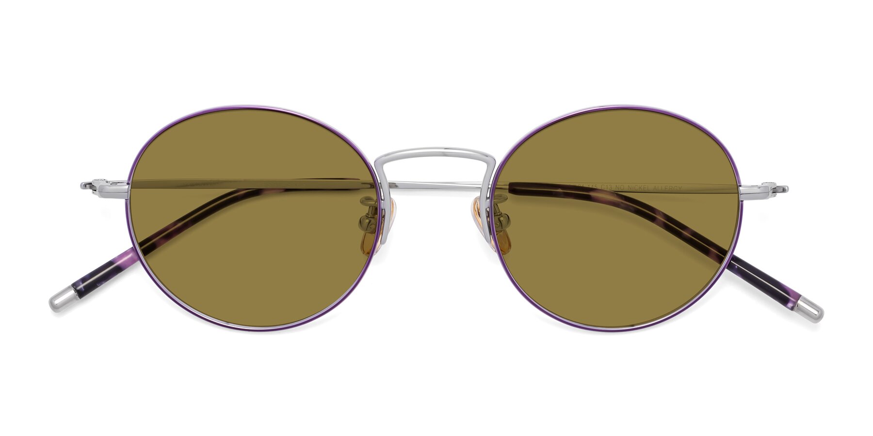 Folded Front of 80033 in Voilet-Silver with Brown Polarized Lenses