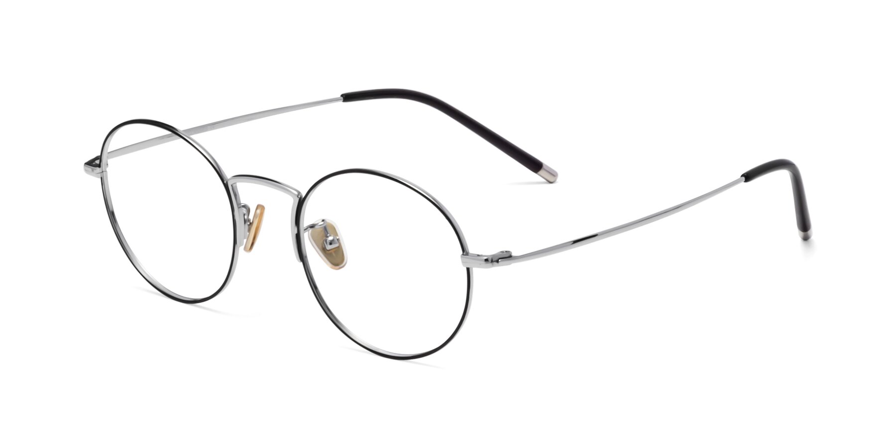 Angle of 80033 in Black-Silver with Clear Eyeglass Lenses