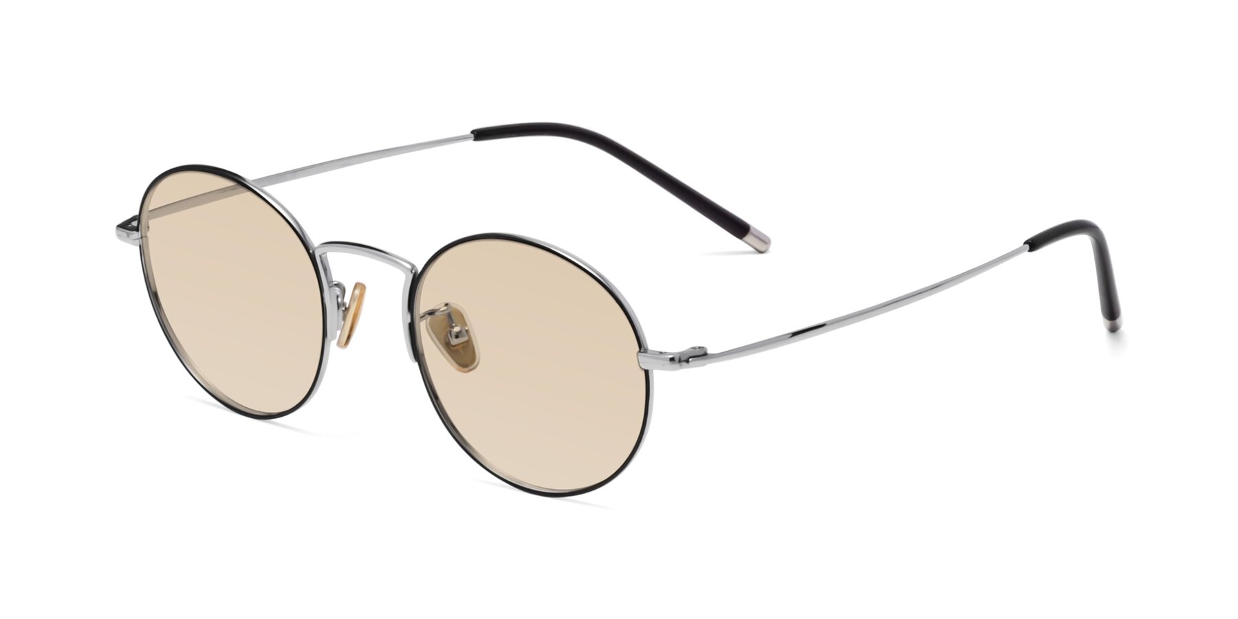 Angle of 80033 in Black-Silver with Light Brown Tinted Lenses