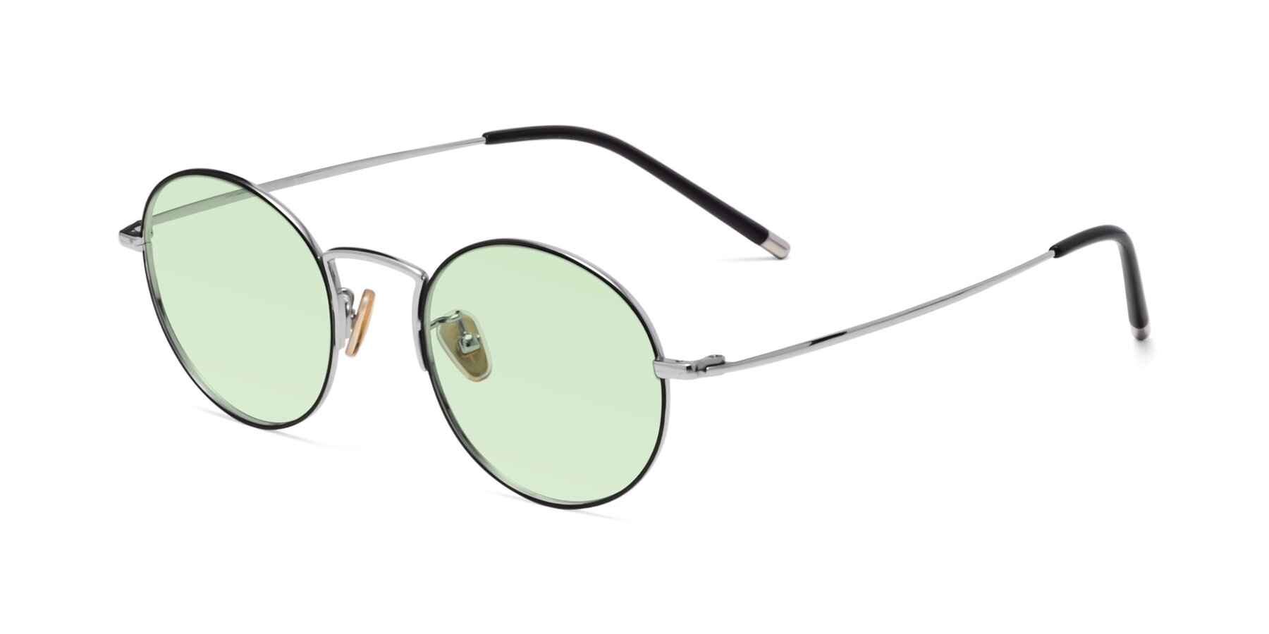 Angle of 80033 in Black-Silver with Light Green Tinted Lenses