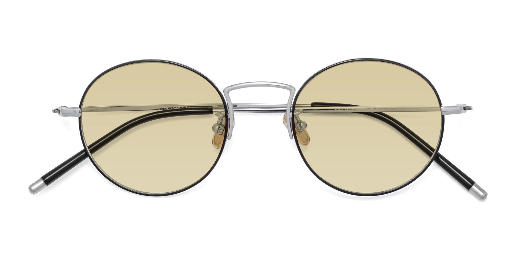 Folded Front of 80033 in Black-Silver with Light Champagne Tinted Lenses