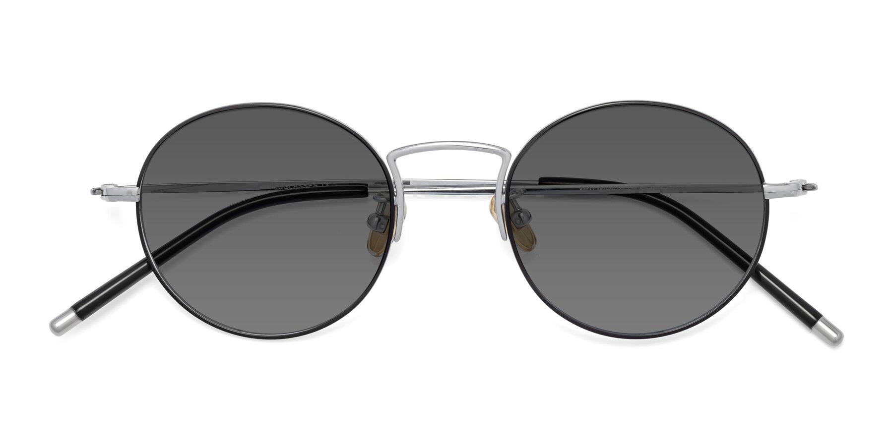 Folded Front of 80033 in Black-Silver with Medium Gray Tinted Lenses