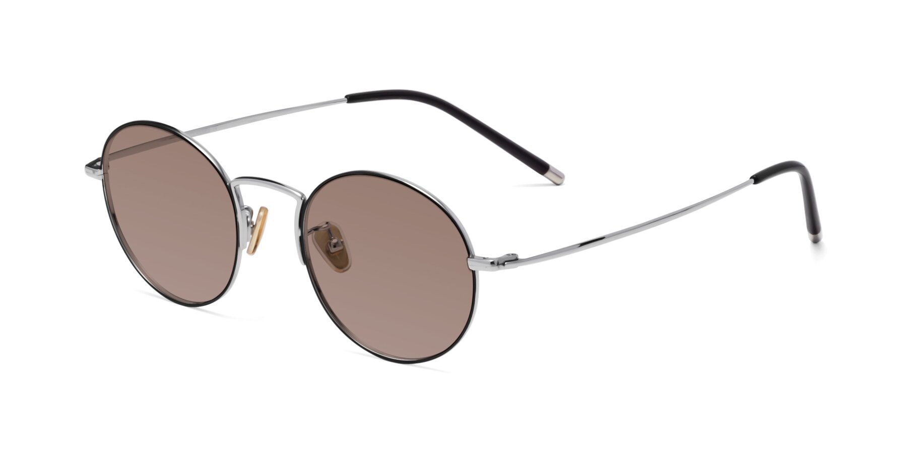 Angle of 80033 in Black-Silver with Medium Brown Tinted Lenses