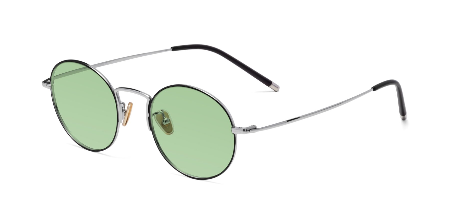 Angle of 80033 in Black-Silver with Medium Green Tinted Lenses