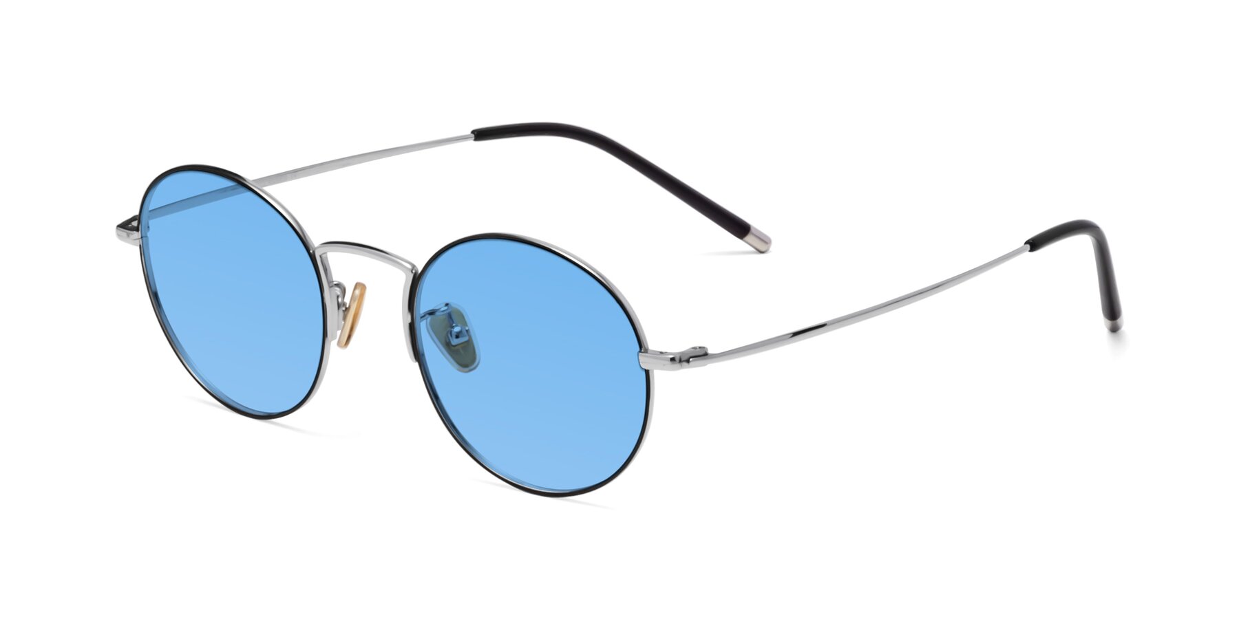 Angle of 80033 in Black-Silver with Medium Blue Tinted Lenses