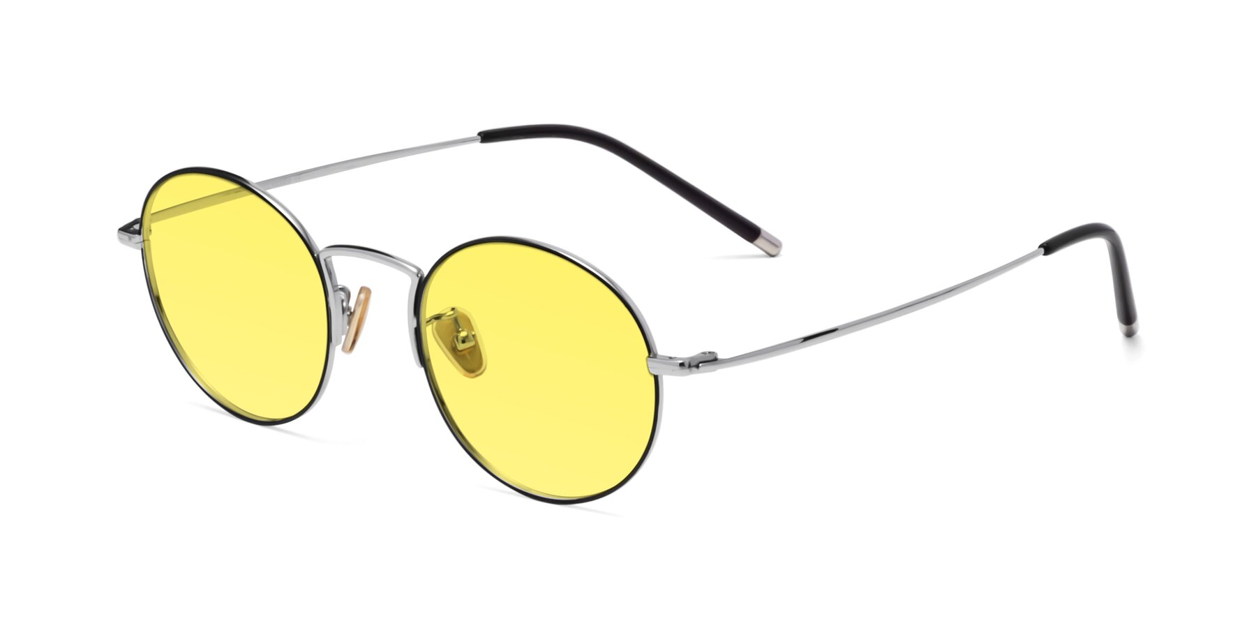 Angle of 80033 in Black-Silver with Medium Yellow Tinted Lenses