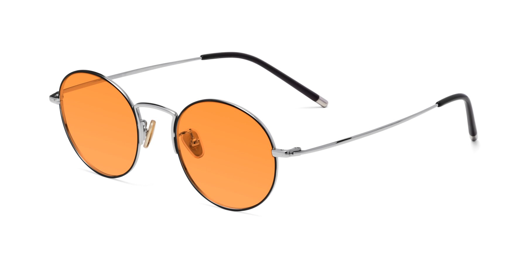 Angle of 80033 in Black-Silver with Orange Tinted Lenses