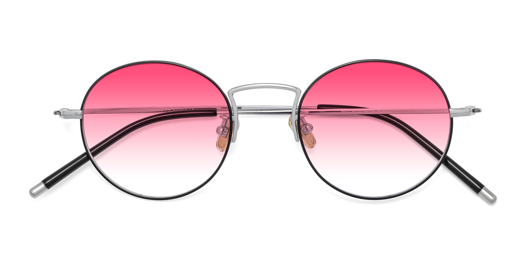 Folded Front of 80033 in Black-Silver with Pink Gradient Lenses