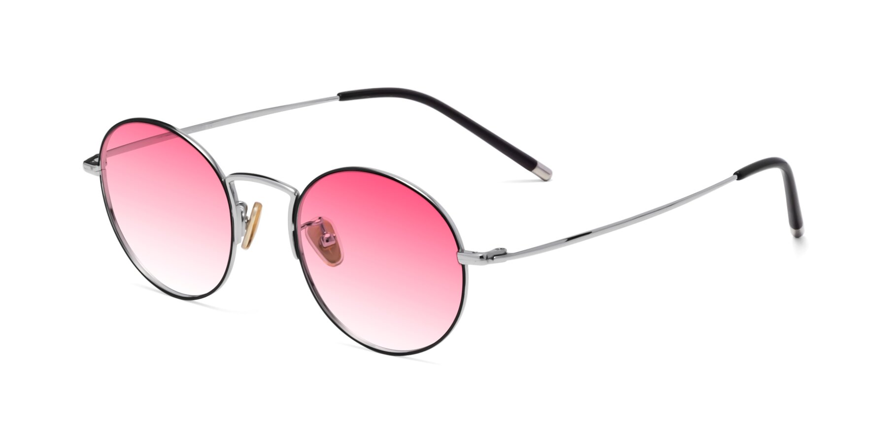 Angle of 80033 in Black-Silver with Pink Gradient Lenses