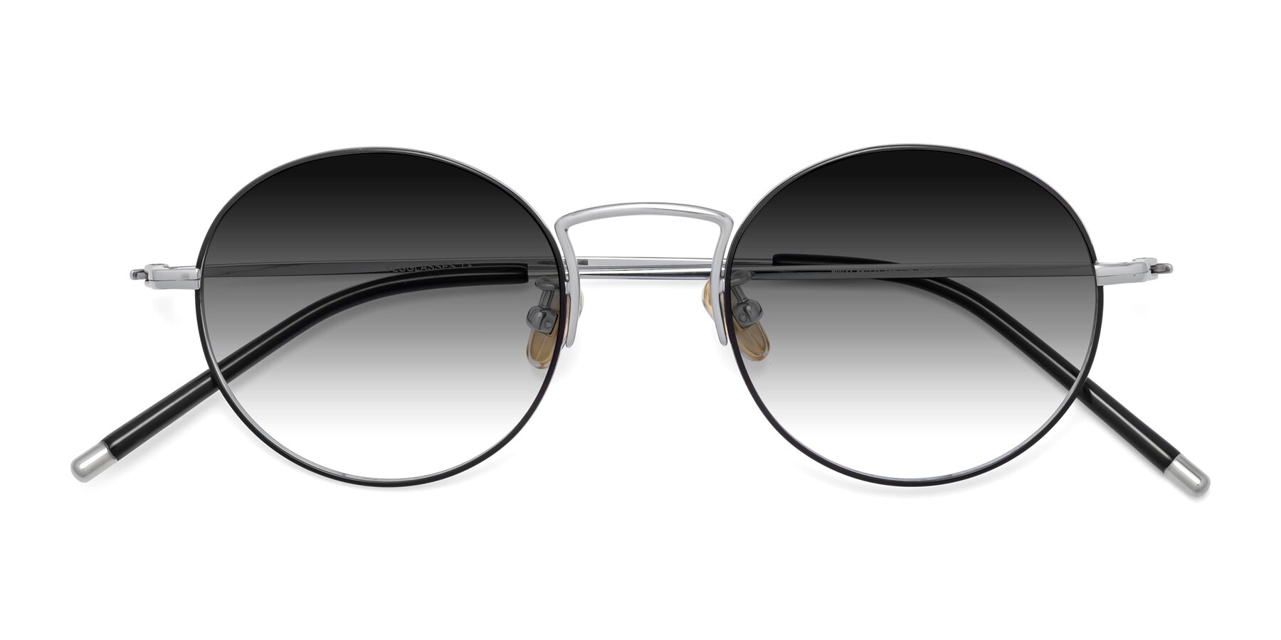 Folded Front of 80033 in Black-Silver with Gray Gradient Lenses