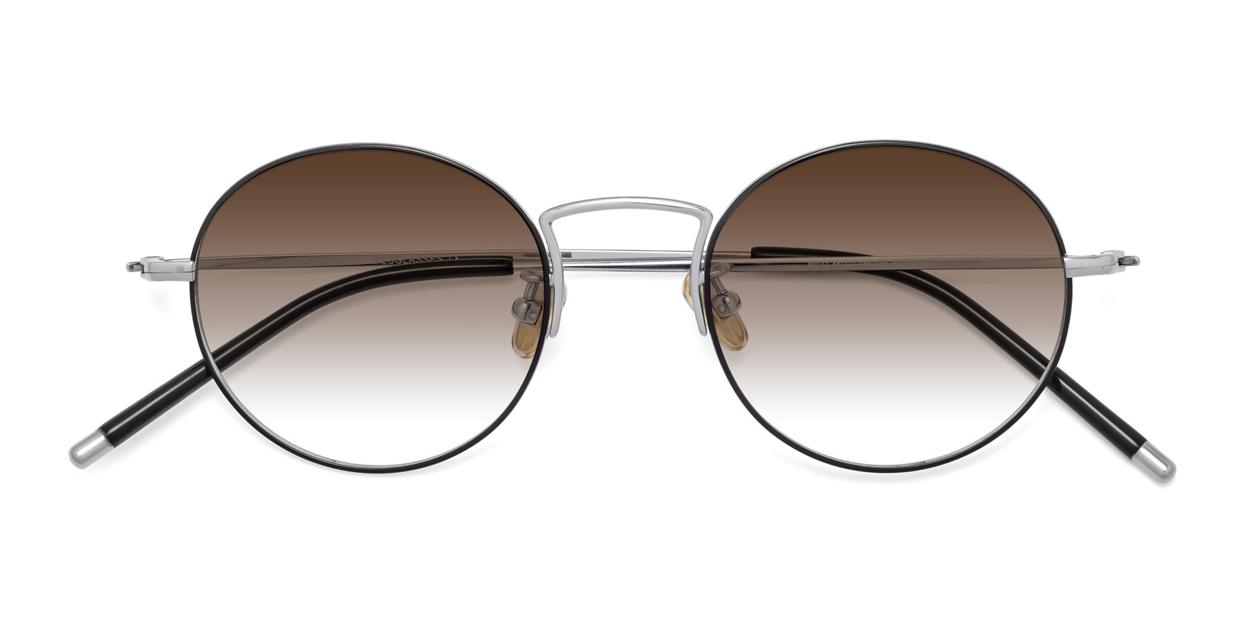 Folded Front of 80033 in Black-Silver with Brown Gradient Lenses