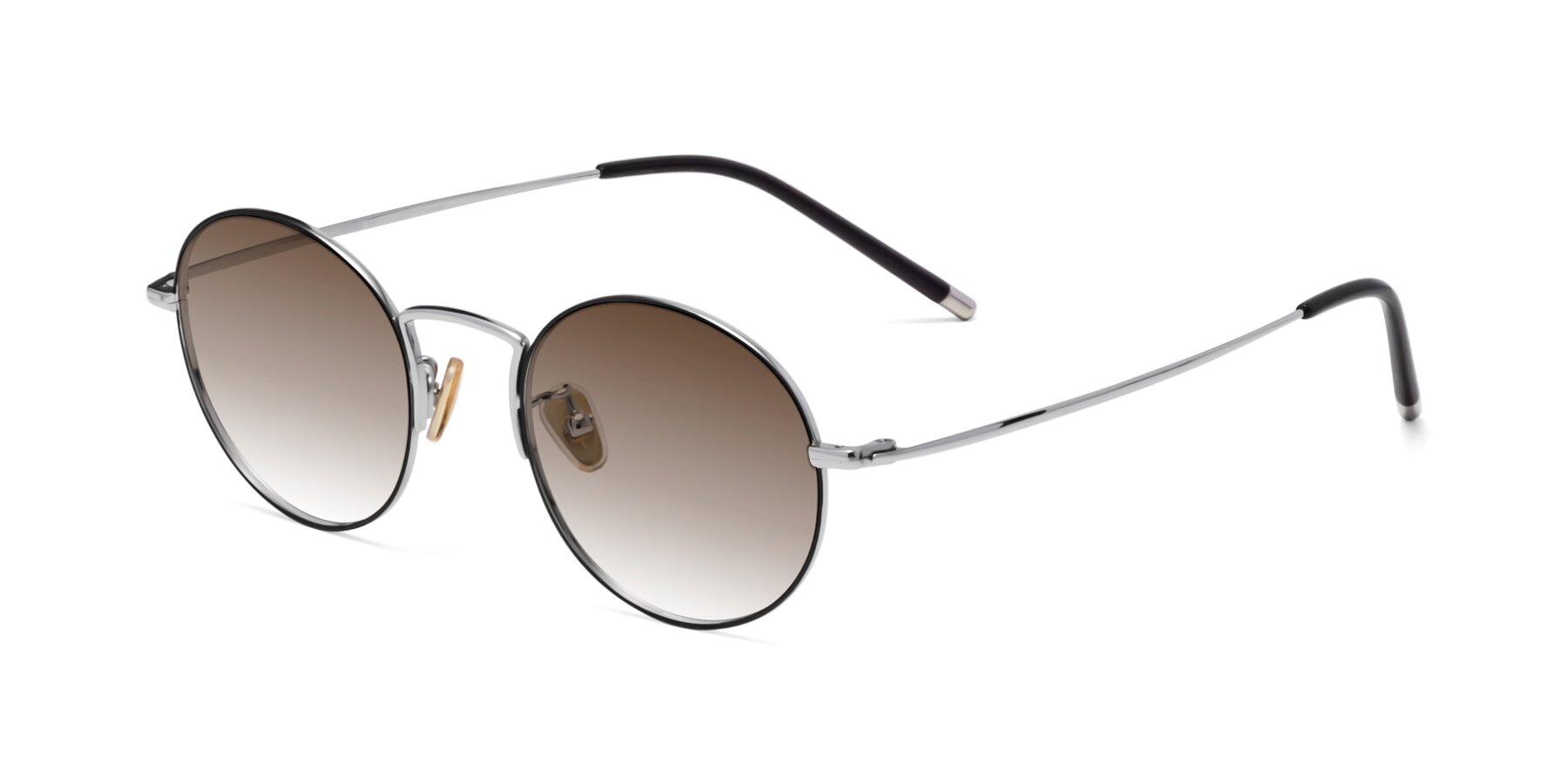Angle of 80033 in Black-Silver with Brown Gradient Lenses