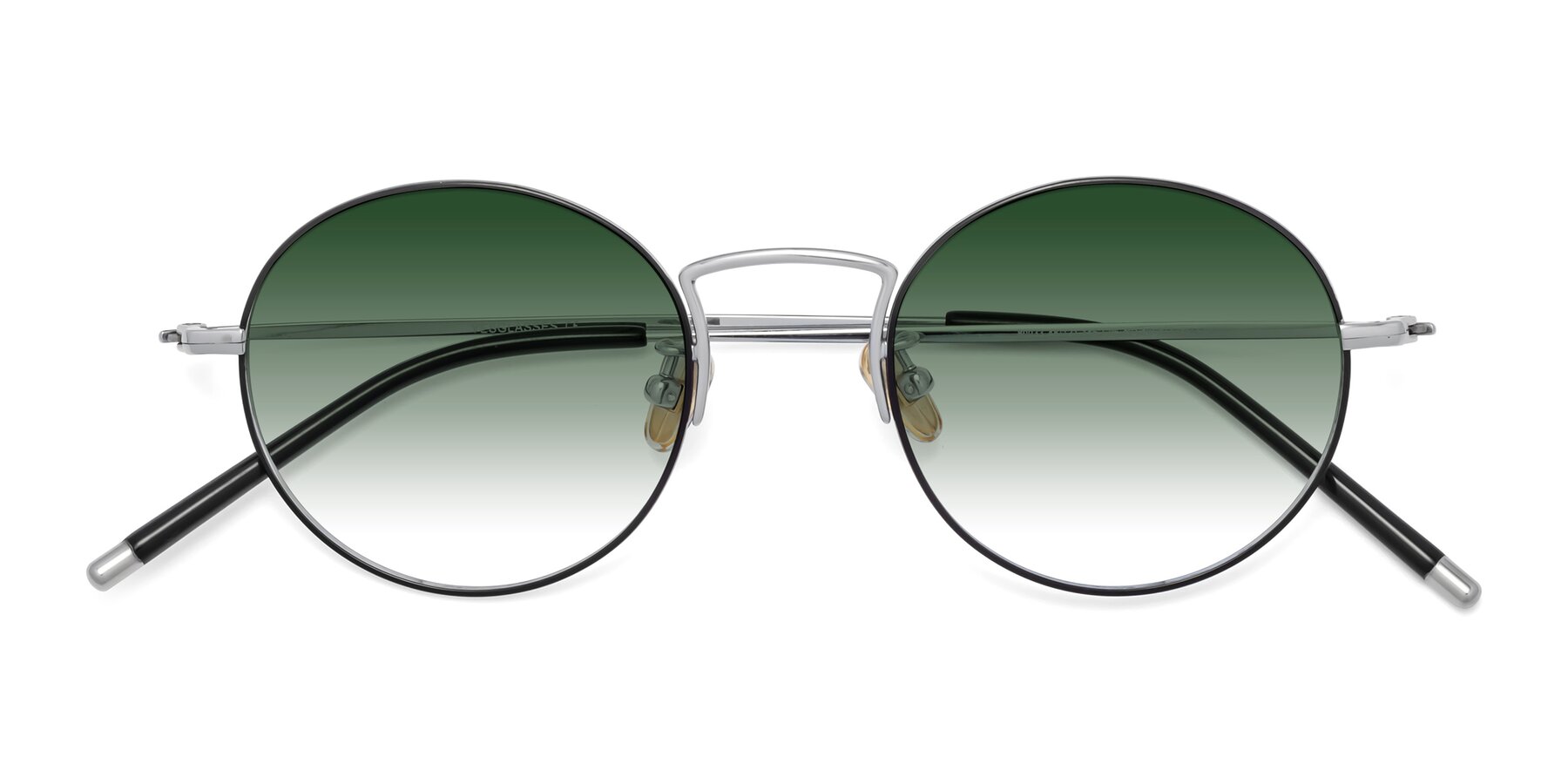 Folded Front of 80033 in Black-Silver with Green Gradient Lenses