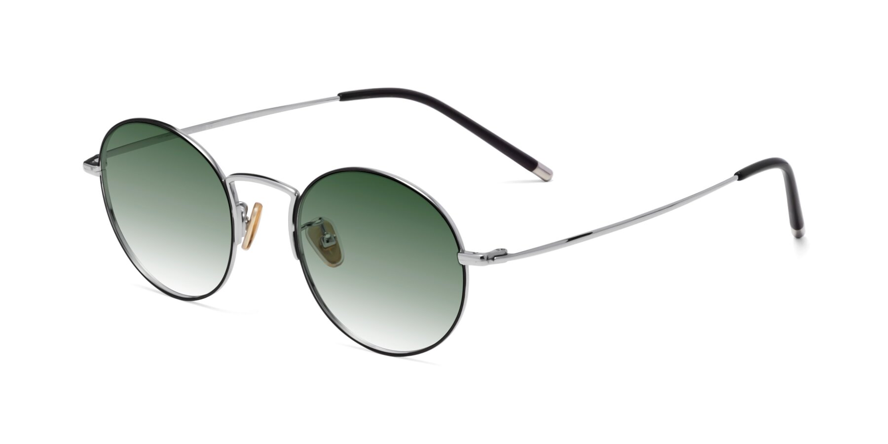 Angle of 80033 in Black-Silver with Green Gradient Lenses