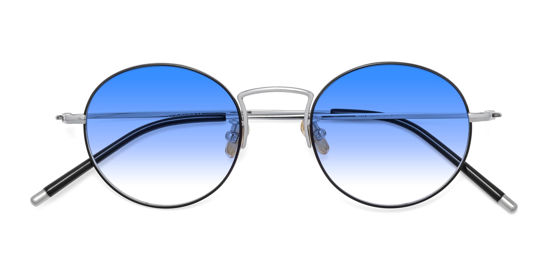 Folded Front of 80033 in Black-Silver with Blue Gradient Lenses