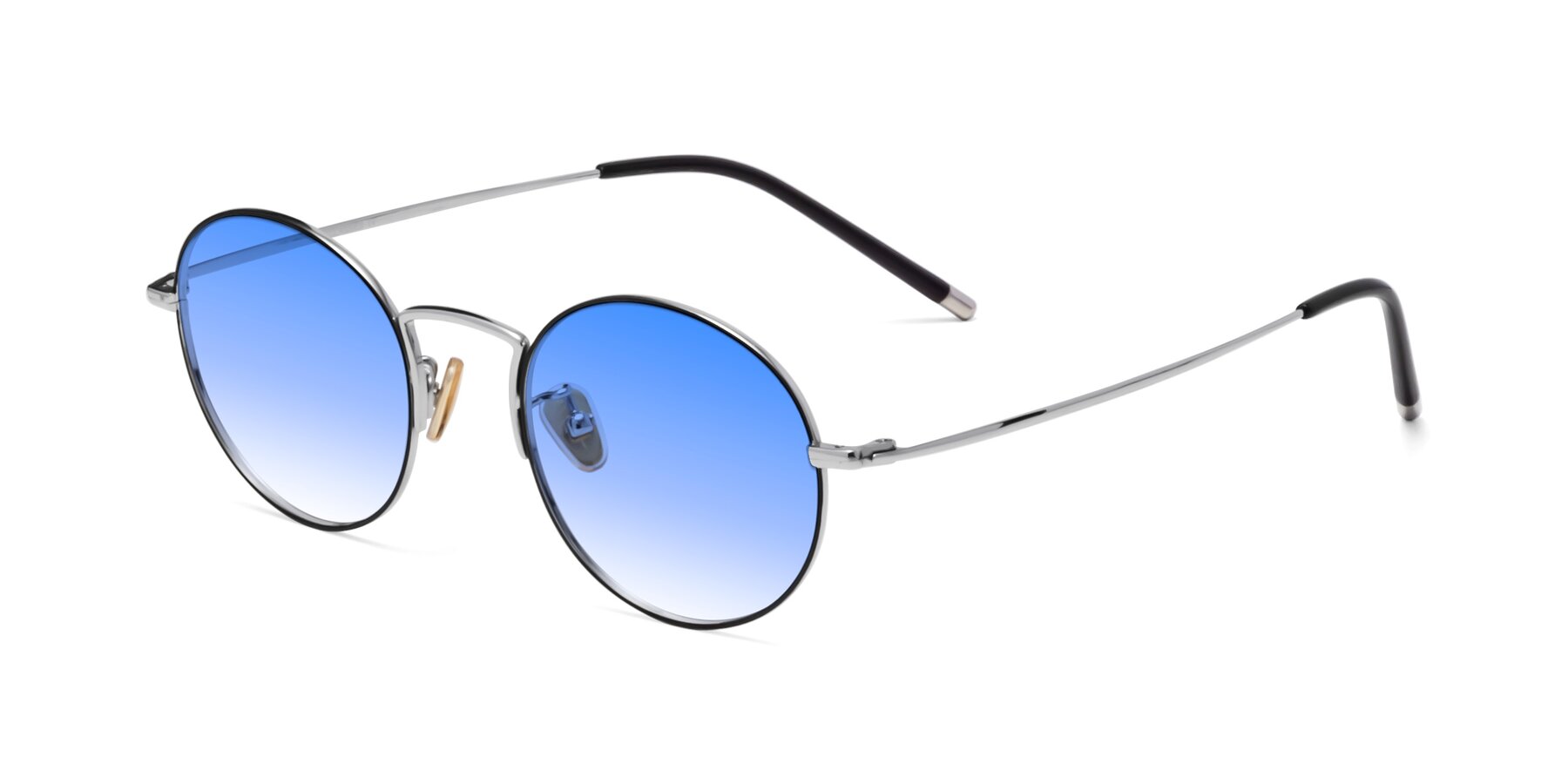 Angle of 80033 in Black-Silver with Blue Gradient Lenses
