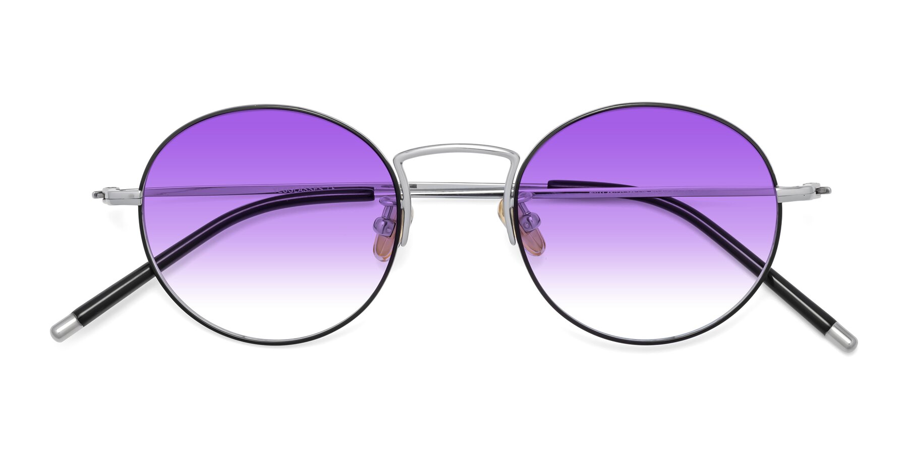 Folded Front of 80033 in Black-Silver with Purple Gradient Lenses