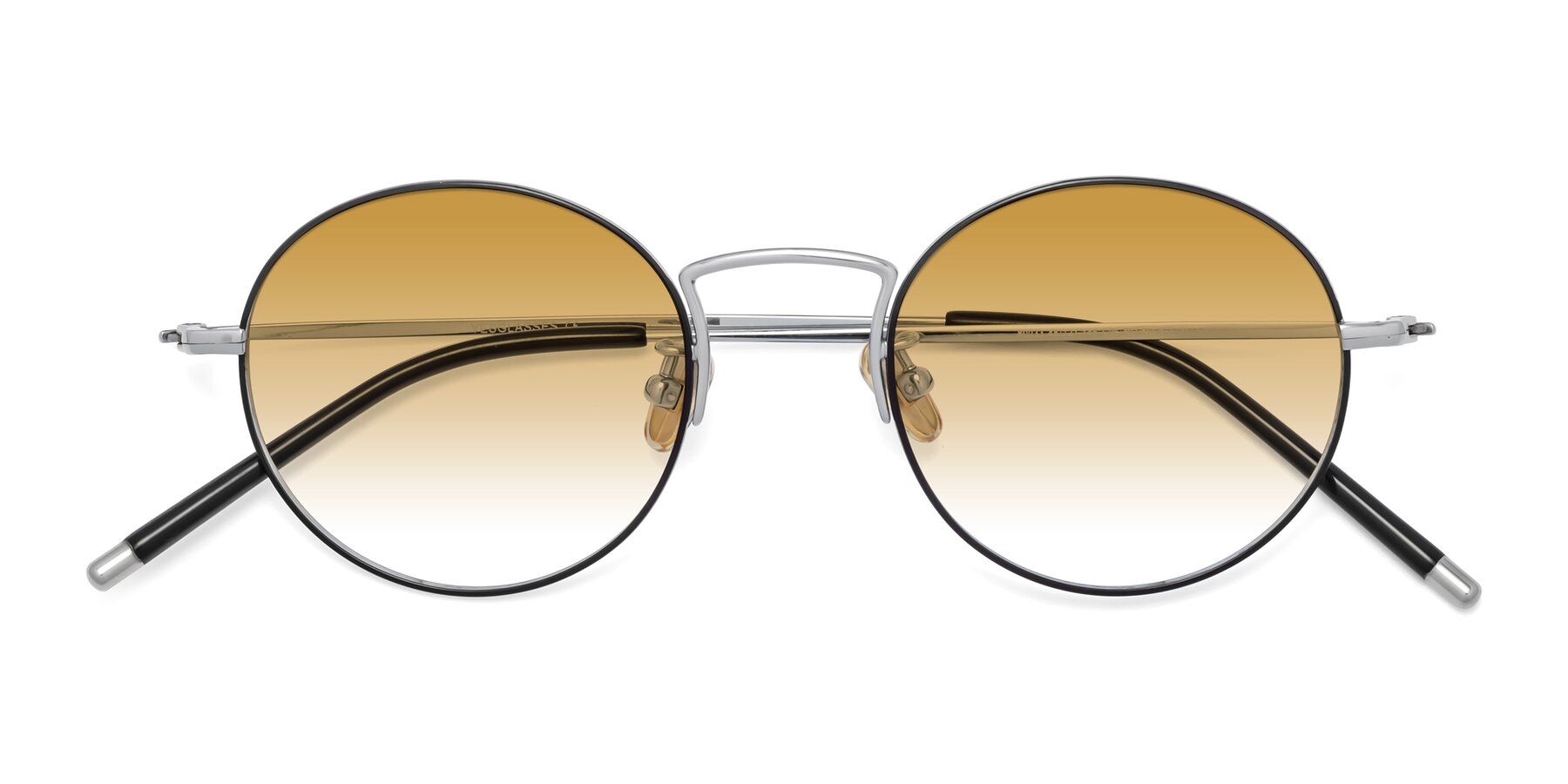 Folded Front of 80033 in Black-Silver with Champagne Gradient Lenses