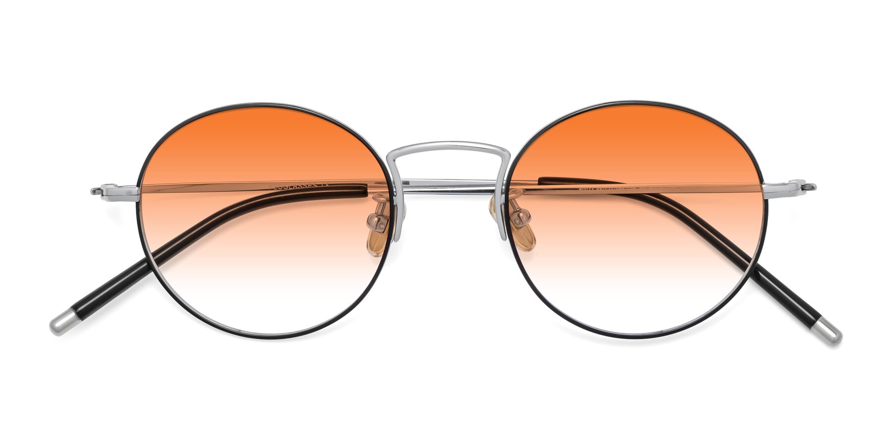 Folded Front of 80033 in Black-Silver with Orange Gradient Lenses