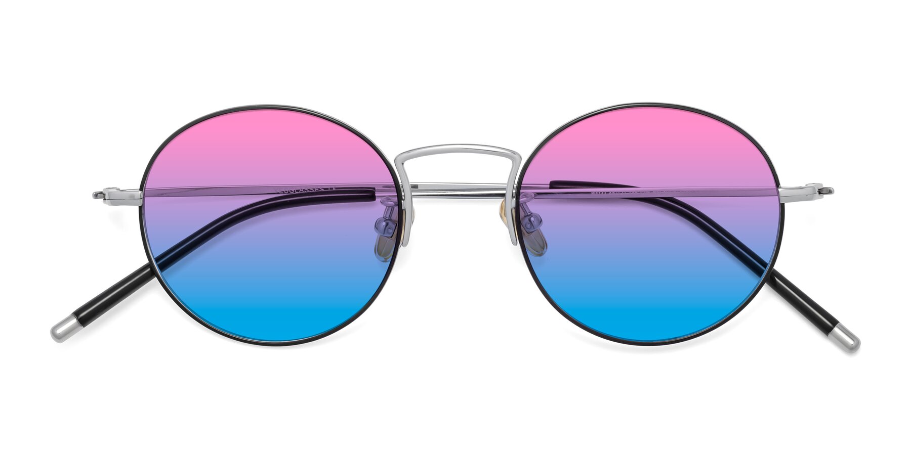 Folded Front of 80033 in Black-Silver with Pink / Blue Gradient Lenses
