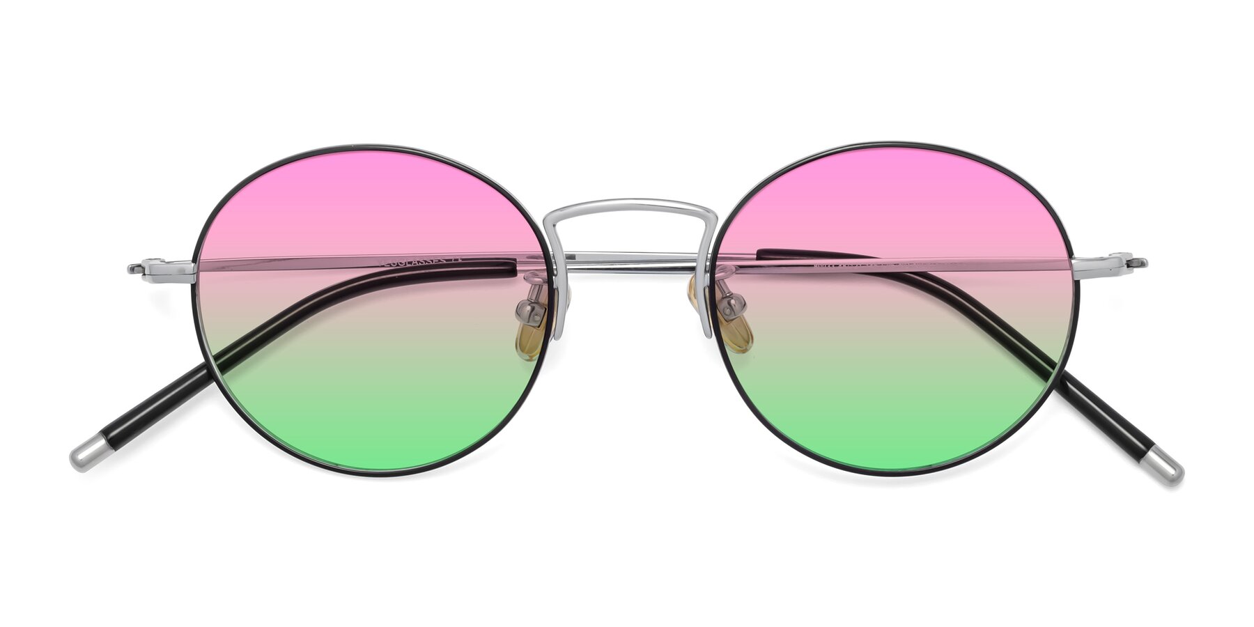 Folded Front of 80033 in Black-Silver with Pink / Green Gradient Lenses