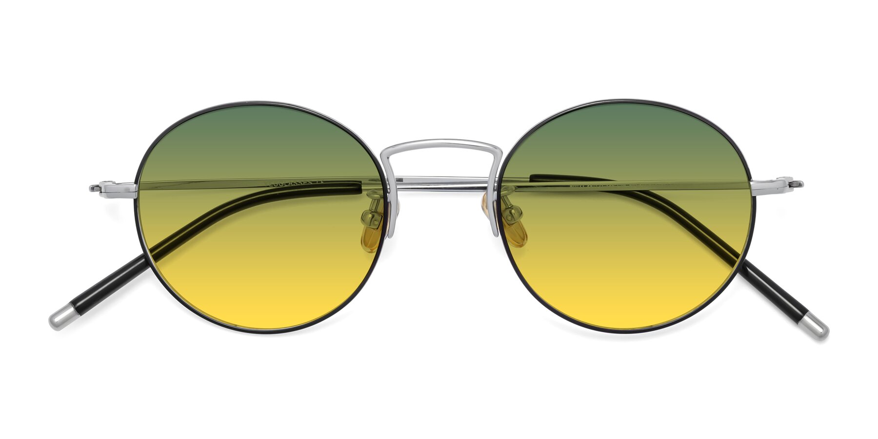 Folded Front of 80033 in Black-Silver with Green / Yellow Gradient Lenses