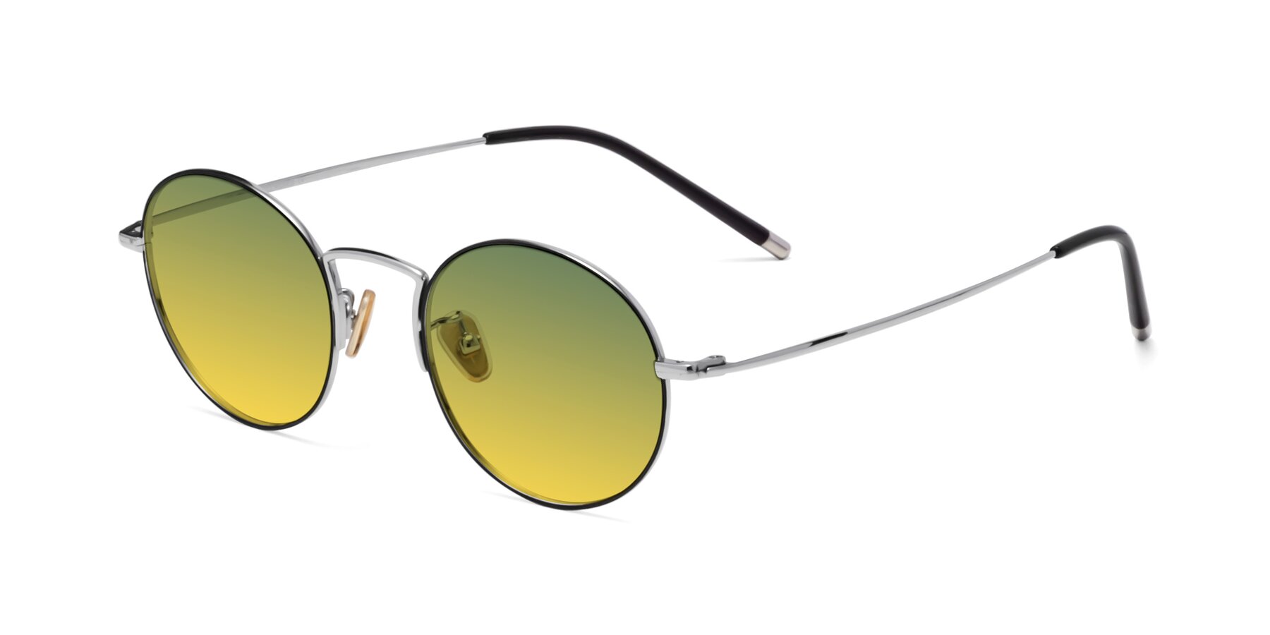 Angle of 80033 in Black-Silver with Green / Yellow Gradient Lenses