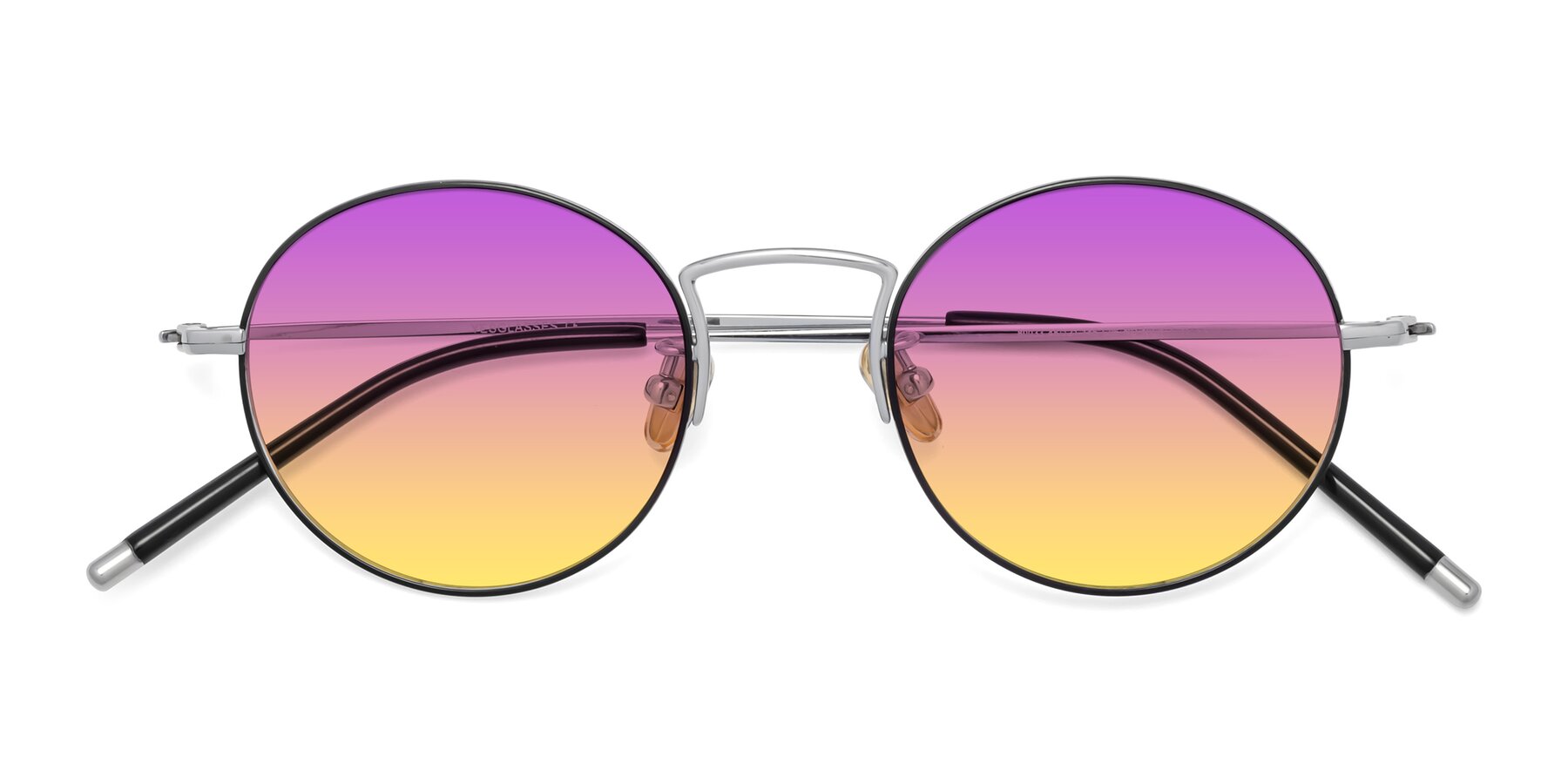 Folded Front of 80033 in Black-Silver with Purple / Yellow Gradient Lenses