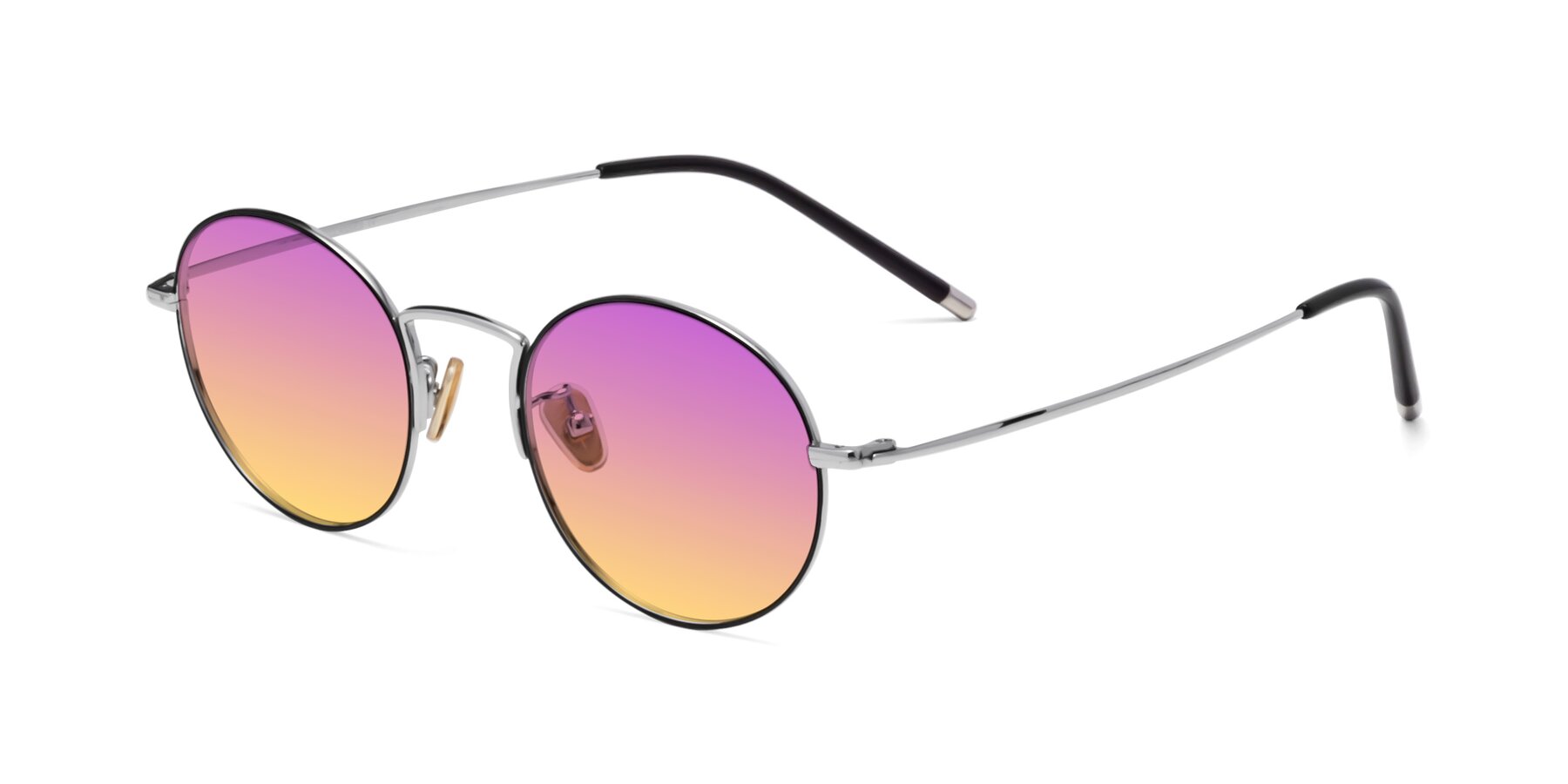 Angle of 80033 in Black-Silver with Purple / Yellow Gradient Lenses