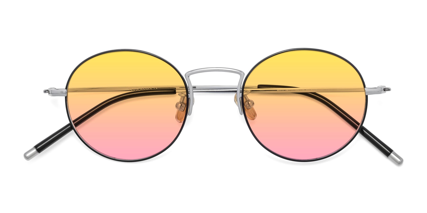 Folded Front of 80033 in Black-Silver with Yellow / Pink Gradient Lenses
