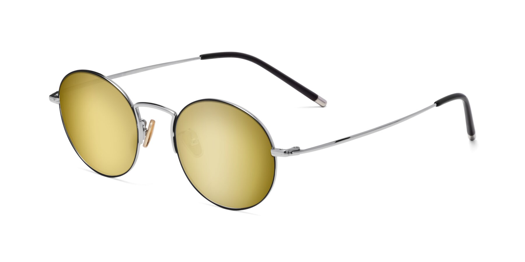 Angle of 80033 in Black-Silver with Gold Mirrored Lenses