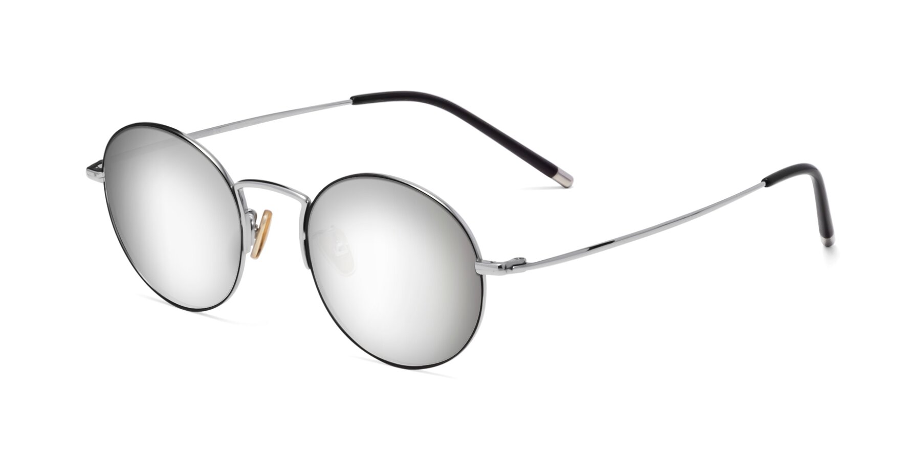 Angle of 80033 in Black-Silver with Silver Mirrored Lenses