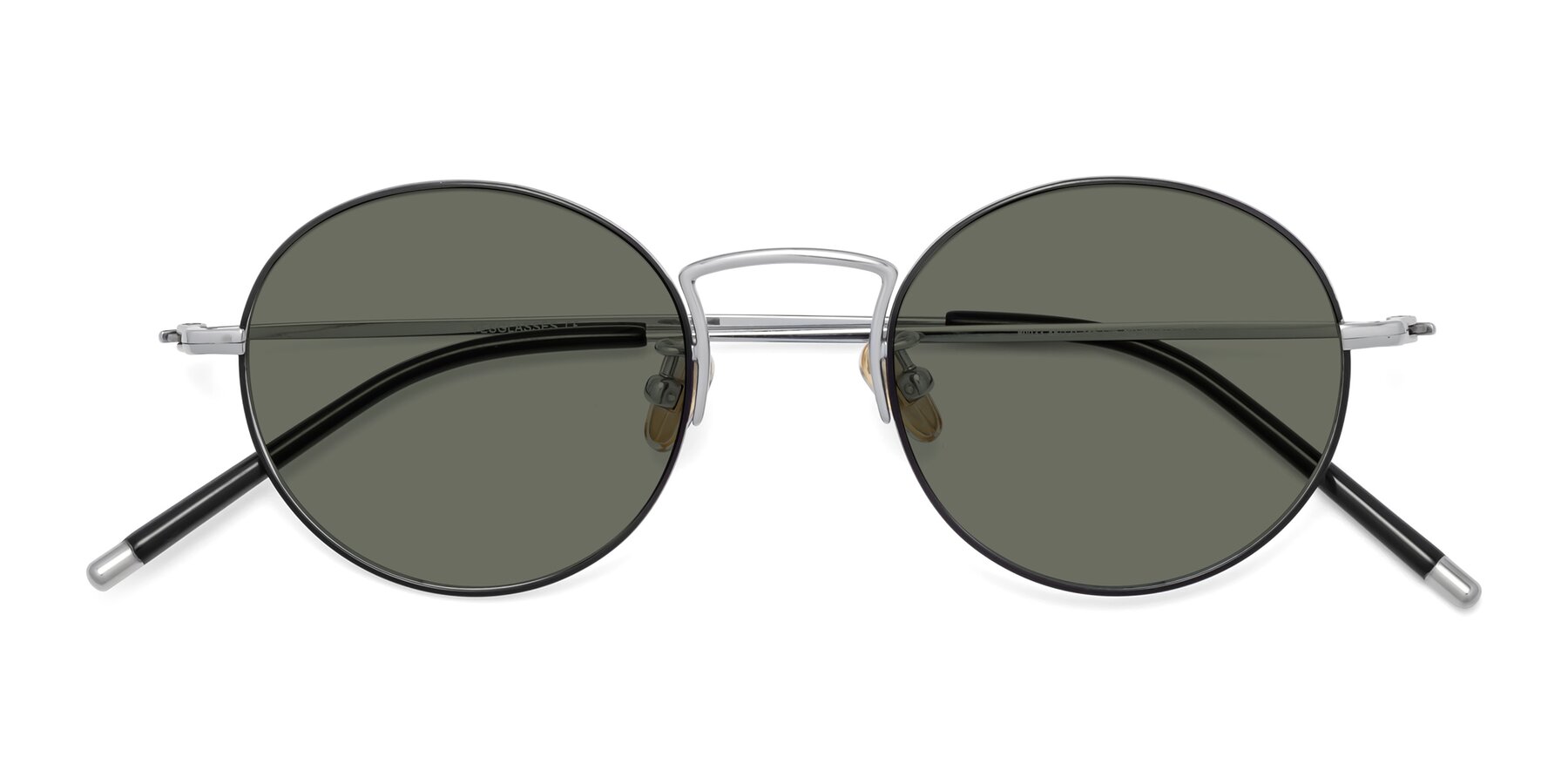 Folded Front of 80033 in Black-Silver with Gray Polarized Lenses
