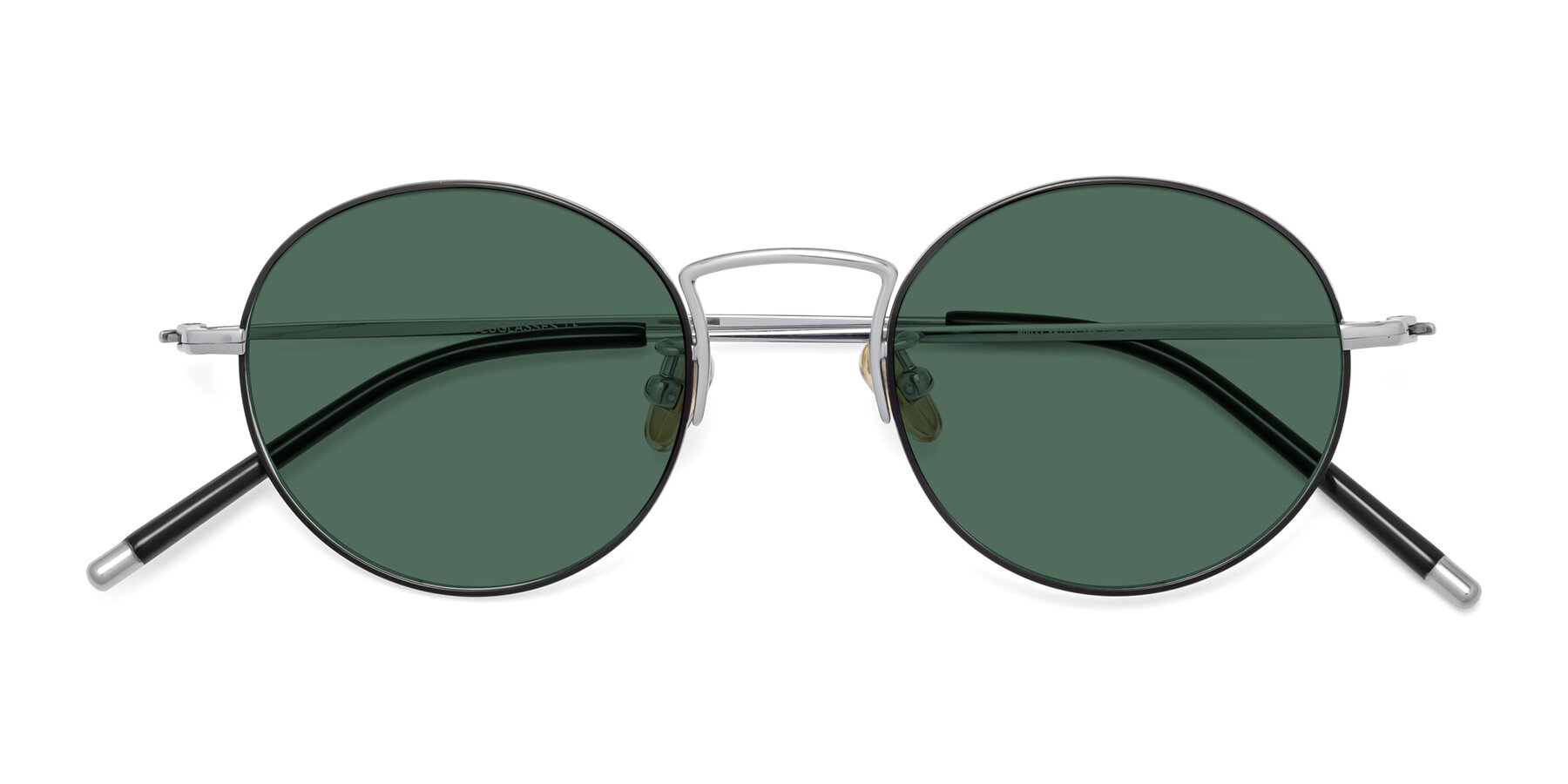Folded Front of 80033 in Black-Silver with Green Polarized Lenses