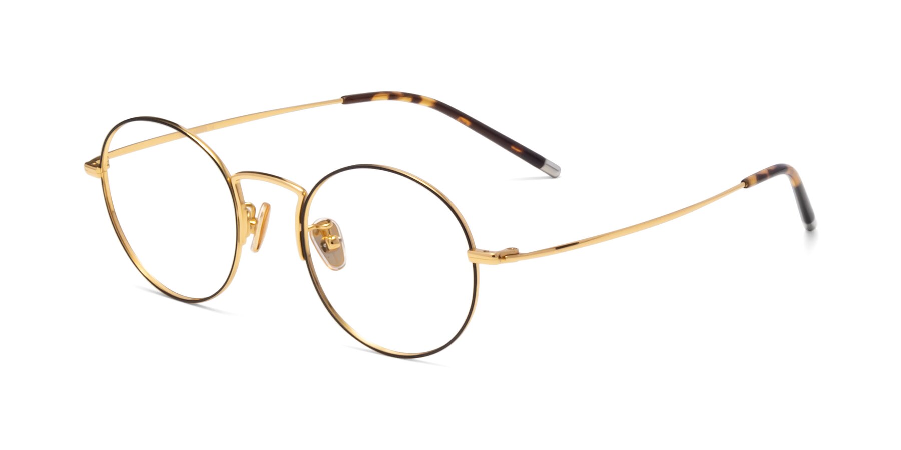 Angle of 80033 in Black-Gold with Clear Eyeglass Lenses