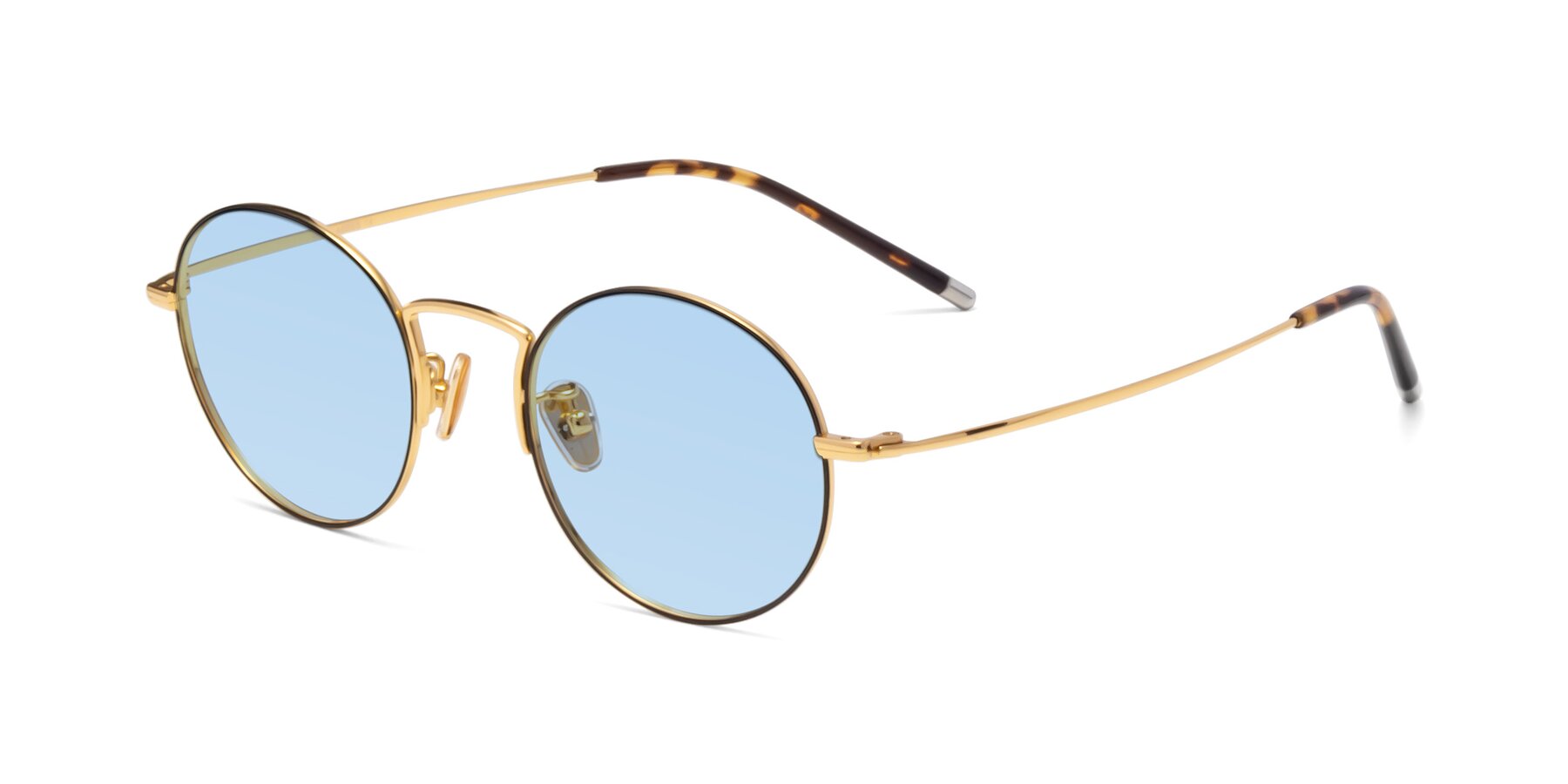 Angle of 80033 in Black-Gold with Light Blue Tinted Lenses