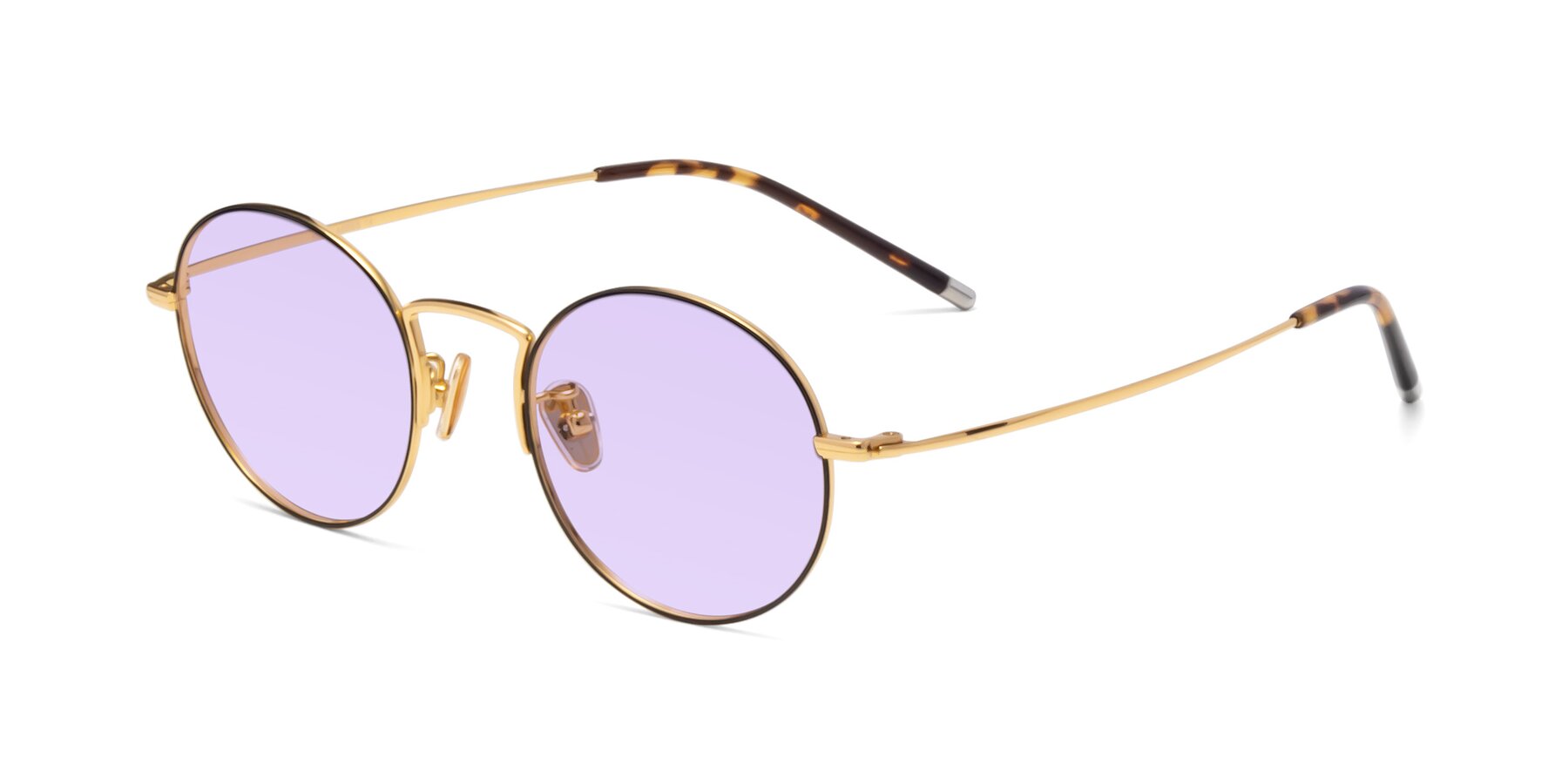 Angle of 80033 in Black-Gold with Light Purple Tinted Lenses
