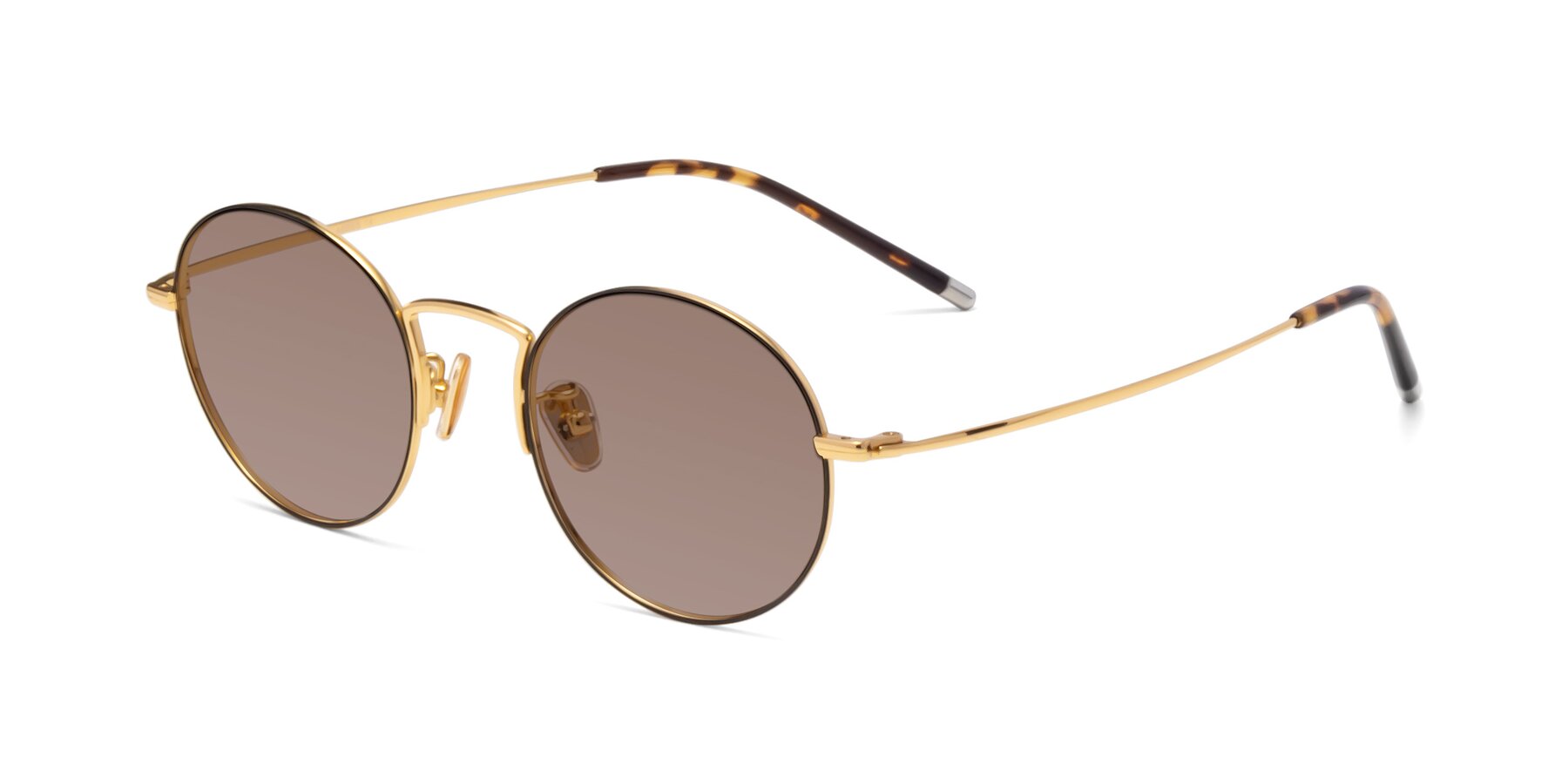 Angle of 80033 in Black-Gold with Medium Brown Tinted Lenses