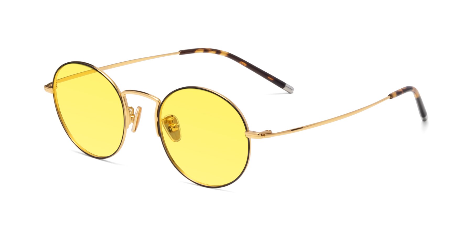 Angle of 80033 in Black-Gold with Medium Yellow Tinted Lenses
