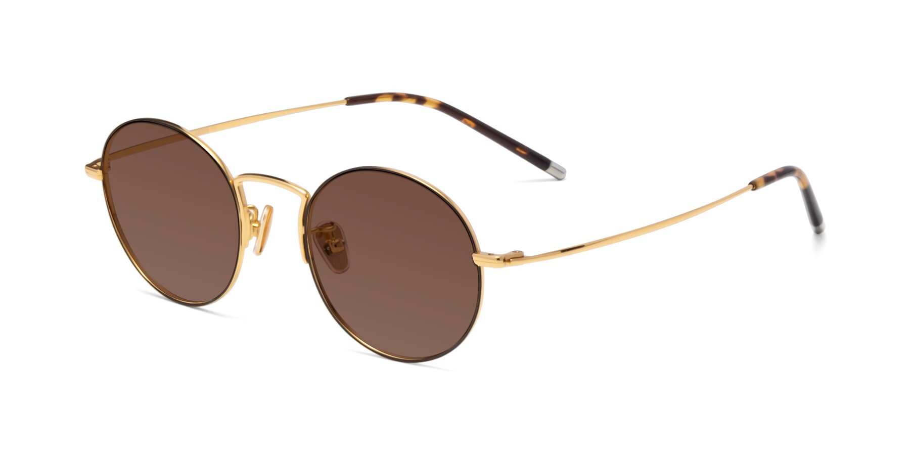 Angle of 80033 in Black-Gold with Brown Tinted Lenses