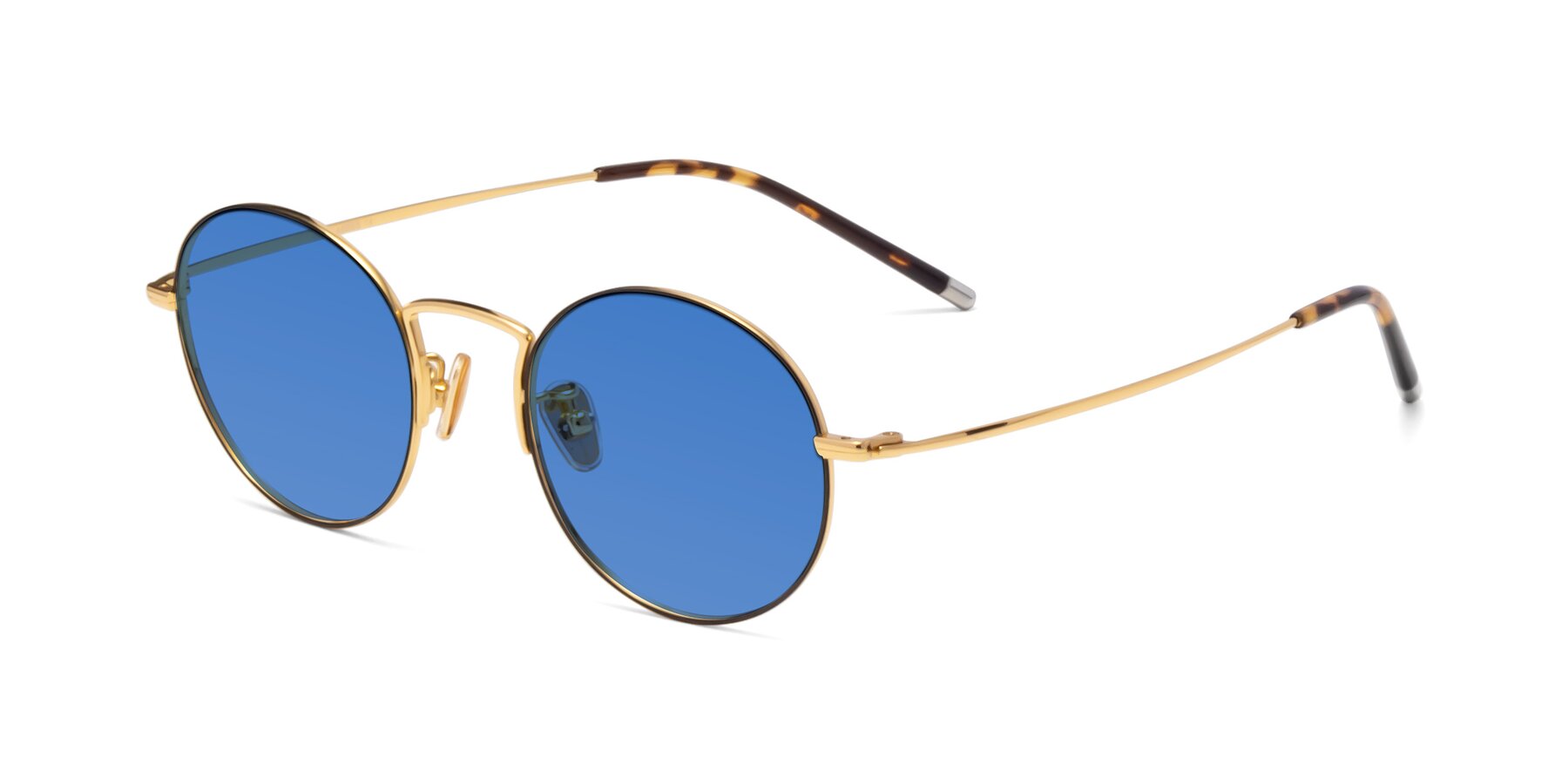 Angle of 80033 in Black-Gold with Blue Tinted Lenses