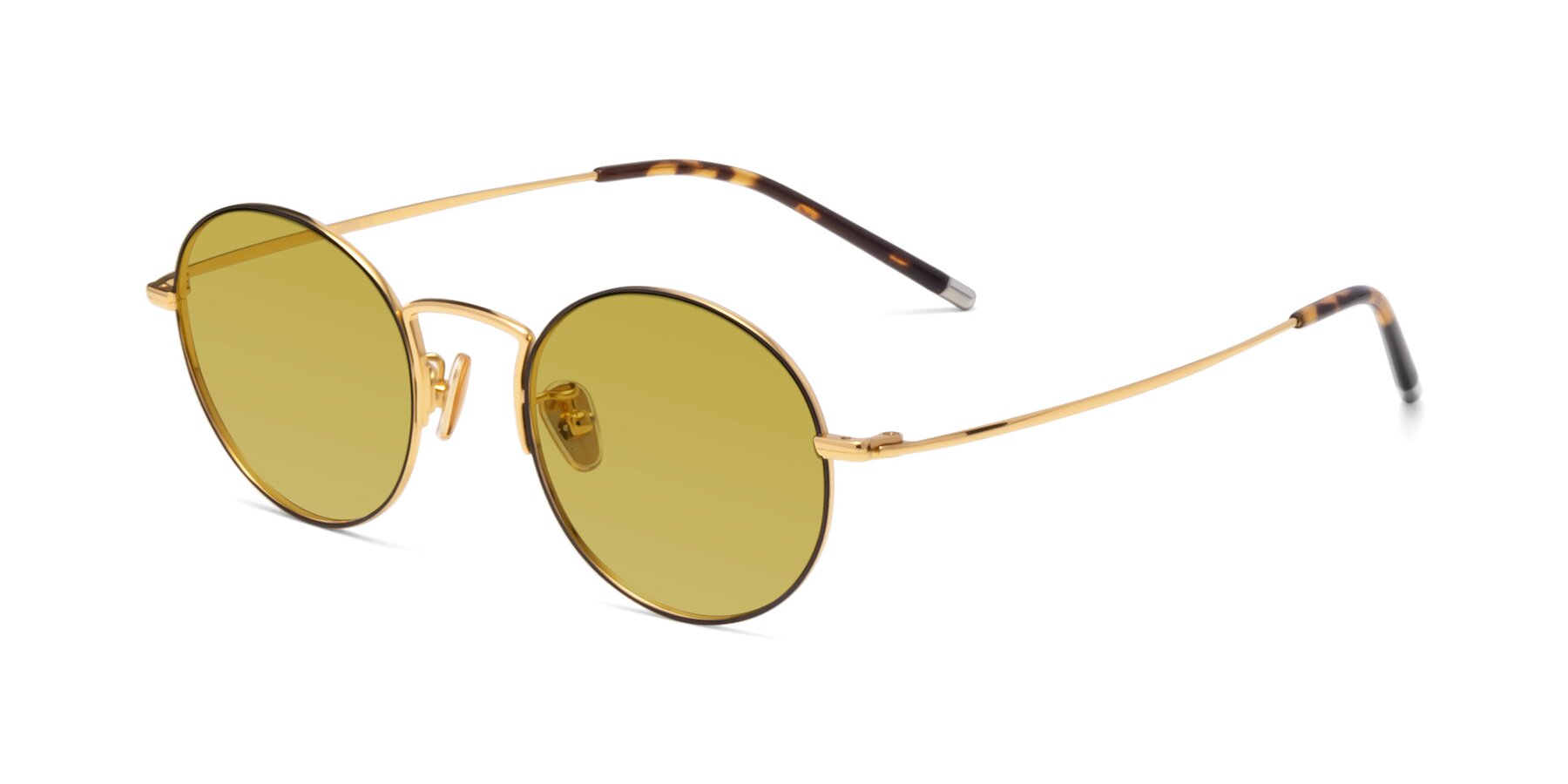 Angle of 80033 in Black-Gold with Champagne Tinted Lenses