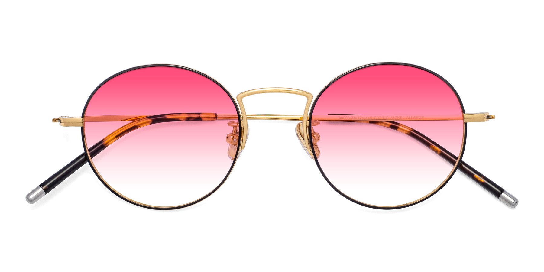 Folded Front of 80033 in Black-Gold with Pink Gradient Lenses