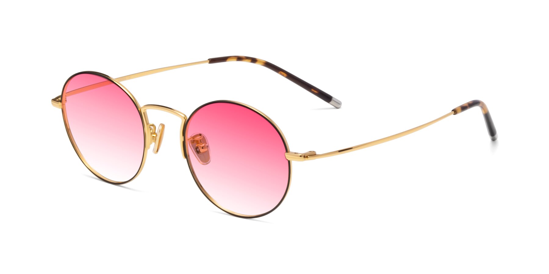 Angle of 80033 in Black-Gold with Pink Gradient Lenses