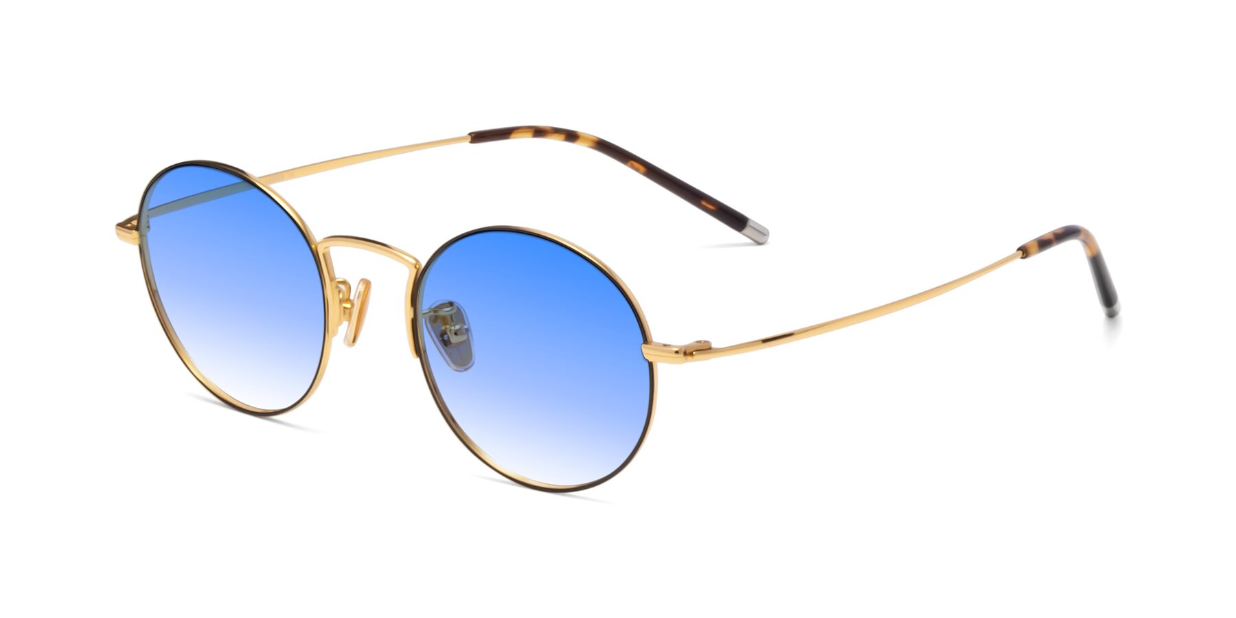Angle of 80033 in Black-Gold with Blue Gradient Lenses