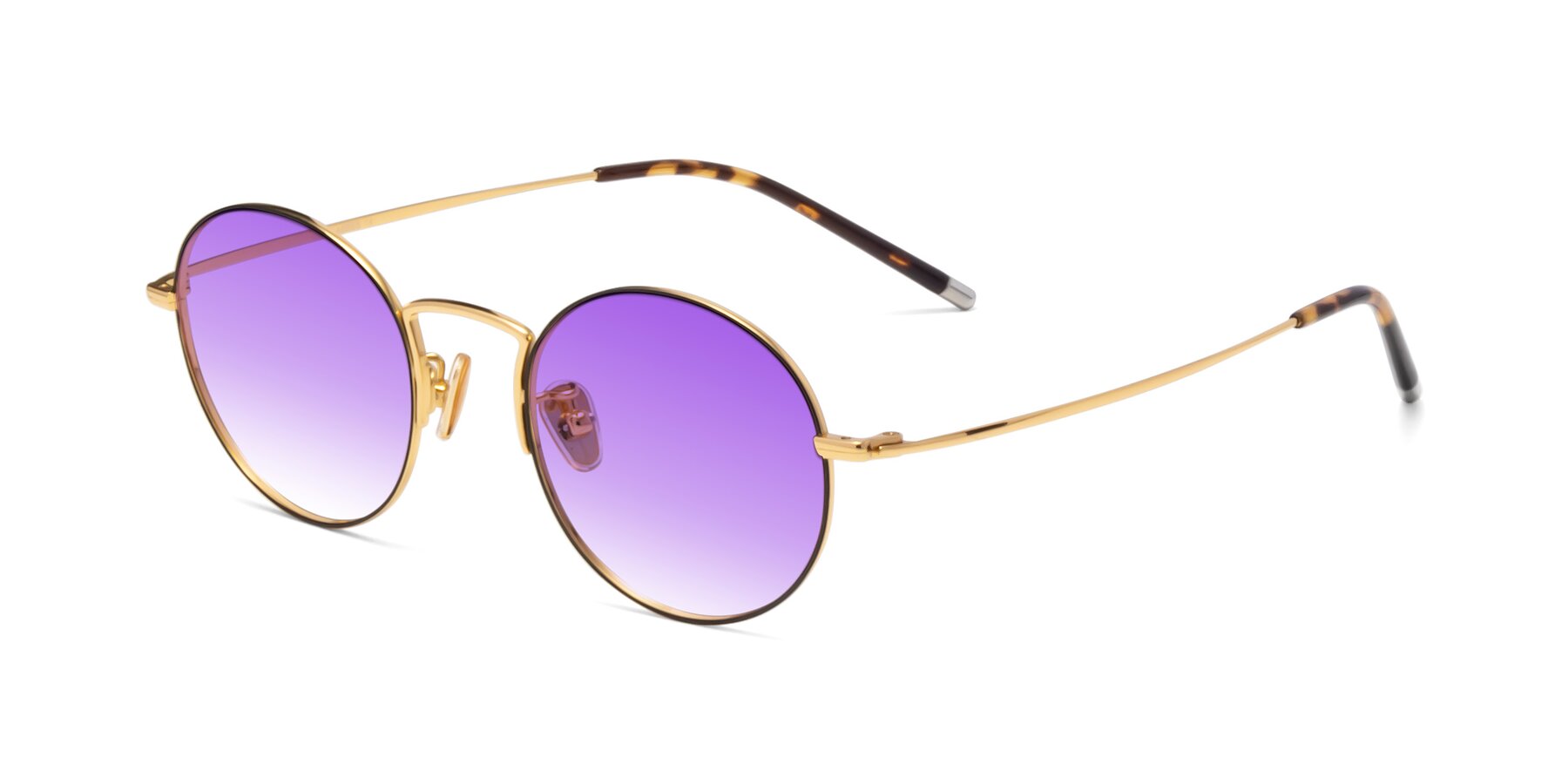 Angle of 80033 in Black-Gold with Purple Gradient Lenses